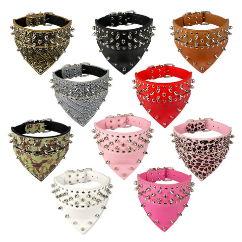 Collars Leather Spiked Studded Collar